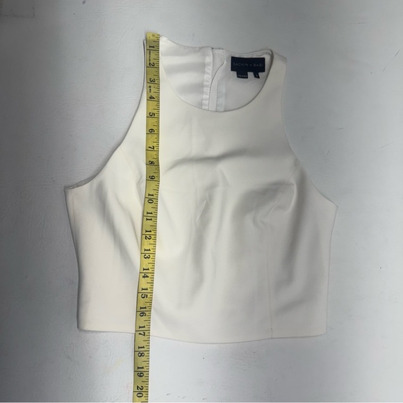 Sachin + BABI racer back crop top Elegant White Sleeveless Top S - Picture 7 of 8